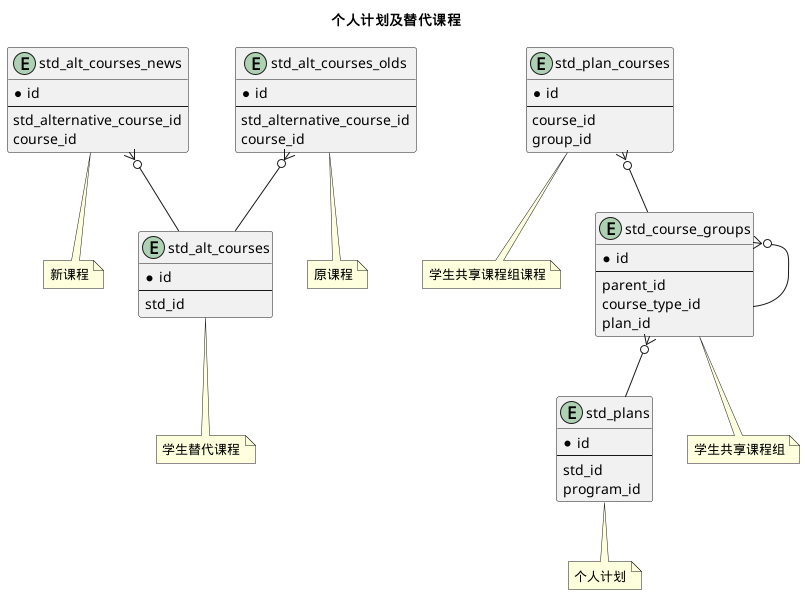 个人计划及替代课程